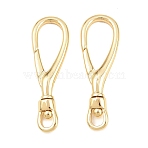 Brass Swivel Lobster Claw Clasps, Swivel Snap Hook, Cadmium Free & Lead Free, Long-Lasting Plated, Rack Plating, Real 18K Gold Plated, 31x10x4mm, Hole: 3.5x2.5mm(KK-P353-02G)