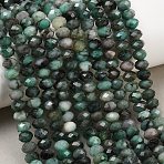 Natural Emerald Beads Strands, Faceted, Rondelle, 6x4mm, Hole: 0.8mm, about 94pcs/strand, 15.43''(39.2cm)(G-B175-A23-4x6mm)