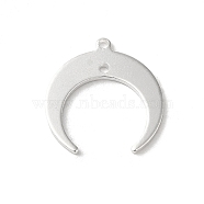 Brass Pendants, Moon Charms, 925 Sterling Silver Plated, 19x18x1mm, Hole: 1.2mm(KK-P259-42S)