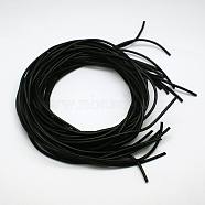 Synthetic Rubber Beading Cord, Round, Solid, No Hole, Black, 0.8mm, about 1.09 yards(1m)/strand(RCOR-A013-02-0.8mm)