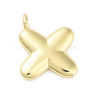 Rack Plating Brass Pendants, Cadmium Free & Lead Free, Long-Lasting Plated, Real 18K Gold Plated, Letter X, 17.5x14.5x4.5mm, hole: 2.5mm(KK-C050-01G-X)