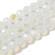 Imitation Jade Glass Beads Strands, Faceted, Round, WhiteSmoke, 6x5.5mm, Hole: 0.9mm, about 94~97pcs/strand, 21.06~21.18''(53.5~53.8cm)(EGLA-A035-J6mm-L06)