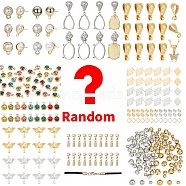 Lucky Bag, Mixed Style Brass & Stainless Steel Beads, Charms, Clasps and Jewelry Findings Kits, Random Color(DIY-LUCKYBAY-81)