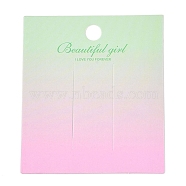 Gradient Color Rectangle Paper Hair Clip Display Cards with Hanging Hole, Pale Green, 8x7x0.04cm, Hole: 0.8cm(CDIS-T004-19C)