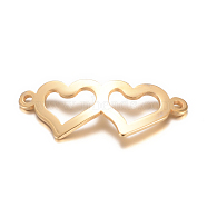 201 Stainless Steel Links connectors, Heart to Heart, Golden, 31.5x12.5x1mm, Hole: 1.5mm(X-STAS-S059-04B)