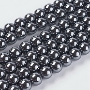 Non-Magnetic Synthetic Hematite Beads, AA Grade Round Beads, Black, 10mm, Hole:1mm, about 43pcs/strand(G-H1070-1)