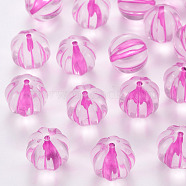 Transparent Acrylic Beads, Pumpkin, Hot Pink, 17.5x16mm, Hole: 1.8mm, about 183pcs/500g(TACR-S154-19A-82)