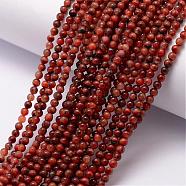 Natural Red Tiger Eye Bead Strands, Round, 3~3.5mm, Hole: 0.7mm, about 115~125pcs/strand, 16 inch(G-K146-50-3mm)