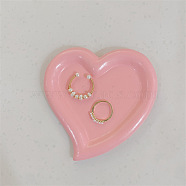 Resin Jewelry Plate, Storage Tray for Rings, Necklaces, Earring, Heart, 95x105mm(PW-WG74046-02)