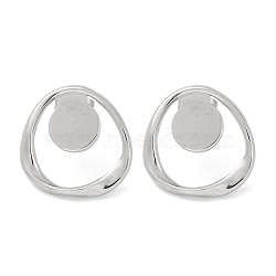 304 Stainless Steel Stud Earrings, Stainless Steel Color, 19x19mm(EJEW-D281-21S)