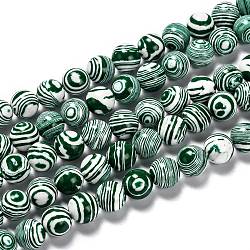 Synthetic Malachite Beads Strands, Dyed, Round, Green, 10mm, Hole: 1mm, about 38pcs/strand,  14.96 inches(38cm)(G-I199-32-10mm-F)