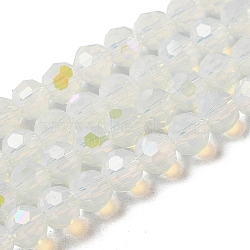 Imitation Jade Glass Beads Strands, Faceted, Round, WhiteSmoke, 6x5.5mm, Hole: 0.9mm, about 94~97pcs/strand, 21.06~21.18''(53.5~53.8cm)(EGLA-A035-J6mm-L06)