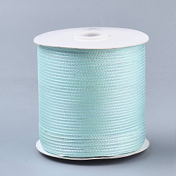 Nylon Ribbons, with Sparkle Metallic Cord, for Gift Package, Party Wedding Decoration, Pale Turquoise, 1/8 inch(3.5mm) , about 500yards/roll(457.2m/roll)(NWIR-N014-01D)