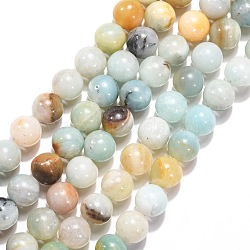 Natural Flower Amazonite Beads Strands, Round, 8mm in diameter, hole: 0.8mm, , about 49 pcs/strand, 15.5 inch(Z26N5017)