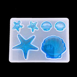 Silicone Molds, Resin Casting Molds, For UV Resin, Epoxy Resin Jewelry Making, Marine Organism, White, 85x61mm(X-DIY-F024-04B)