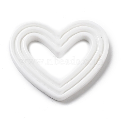 Opaque Resin Decoden Cabochons, Heart, White, 36.5x43.5x4.5mm(RESI-A034-02B)