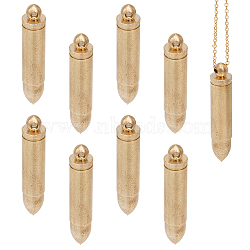 CHGCRAFT 8Pcs Openable Brass Bullet Shape Pendants, Cartridge Storage Tank Charms, for Keychain, Golden, 47.5x9.5mm, Hole: 3mm(KK-CA0002-11)