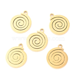 304 Stainless Steel Charms, Laser Cut, Vortex, Golden, 14x11.5x1.1mm, Hole: 1.4mm(STAS-O142-10G)