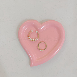 Resin Jewelry Plate, Storage Tray for Rings, Necklaces, Earring, Heart, 95x105mm(PW-WG74046-02)