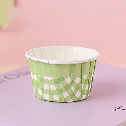 Tartan Pattern Cupcake Paper Baking Cups, Greaseproof Muffin Liners Holders Baking Wrappers, Dark Sea Green, 62x45mm, 50pcs/bag(BAKE-PW0010-13D)