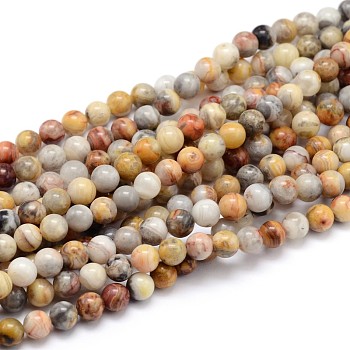 Natural Gemstone Round Bead Strands, Crazy Lace Agate, 8mm, Hole: 1mm, about 50pcs/strand, 16 inch