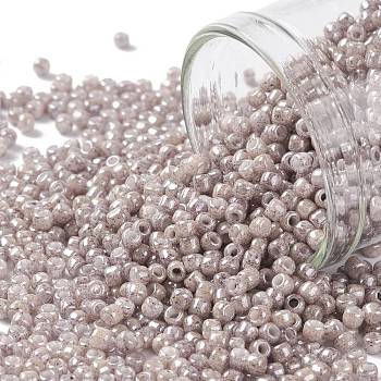 TOHO Round Seed Beads, Japanese Seed Beads, (1203) Opaque Taupe Cocoa Marbled, 11/0, 2.2mm, Hole: 0.8mm,  about 1110pcs/10g