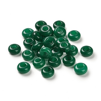 Natural Malaysia Jade Dyed European Beads, Large Hole Beads, Rondelle, 10x4.5~5mm, Hole: 4~4.3mm