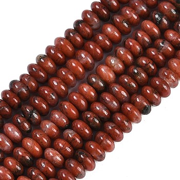 Natural Brecciated Jasper Beads Strands, Rondelle, 4~4.5x2~2.5mm, Hole: 1.2mm, about 155~163pcs/strand, 15.24''~15.31''(38.7~38.9cm)