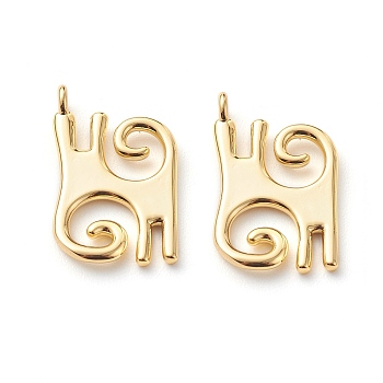 Brass Pendants, Long-Lasting Plated, Adinkra Symbols, Real 18K Gold Plated, 17.5x10.5x1.2mm, Hole: 1.5mm