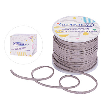 Faux Suede Cord, Faux Suede Lace, Silver, 3x1mm, about 30m/roll