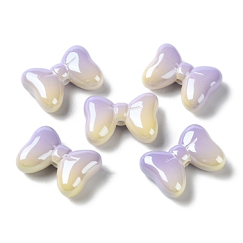 Gradient Color Opaque Acrylic Beads, Bowknot, Plum, 28x20.5x10mm, Hole: 2.5mm