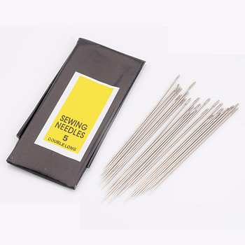 Carbon Steel Sewing Needles, Darning Needles, Platinum, 66x0.8mm, Hole: 0.6mm
