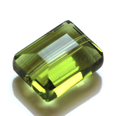 12mm YellowGreen Rectangle Glass Beads