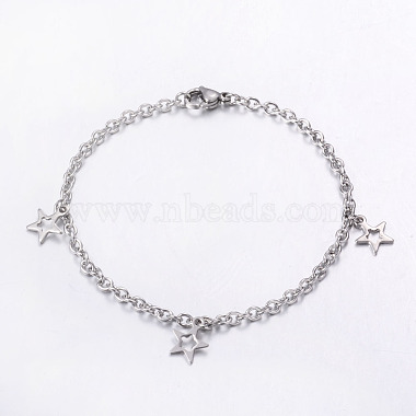 304 Stainless Steel Charm Bracelets(BJEW-G475-01P)-1