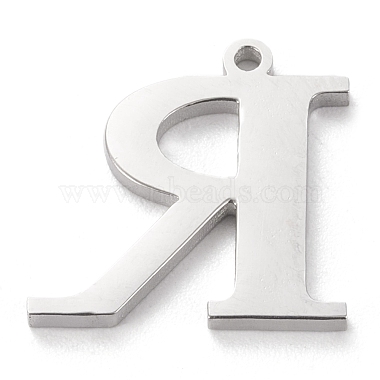 304 pendentif lettre en acier inoxydable sertis strass(STAS-J028-01R)-2