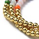 Round Brass and Faceted Glass Braided Bead Bracelet(BJEW-C052-06)-3
