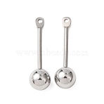 304 Stainless Steel Threaded Ball Eyepin, Screw Eye Pins with Ball End, Stainless Steel Color, 19x5mm, Hole: 0.9mm(STAS-G385-01P-01)