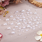 7 Styles ABS Plastic Imitation Pearl Cabochons, Half Round, White, 2~10x1~5mm(SACR-LP0001-10)