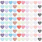 200Pcs 20 Colors Resin Buttons, Clothing Accessories, Heart, Mixed Color, 5.5x6x1.2mm, Hole: 1mm, 10pcs/color(BUTT-AN0001-05)