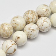 Round Natural Magnesite Beads Strands, Creamy White, 10mm, Hole: 1mm, about 40pcs/strand, 15.7 inch(X-G-M138-42)
