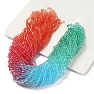 Transparent Painted Glass Beads Strands, Faceted, Rondelle, Colorful, 4.5x3.6mm, Hole: 0.8mm, about 120pcs/strand, 16.54''(42cm)(DGLA-A034-T4mm-A11)
