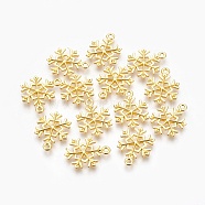 Tibetan Style Alloy Pendants, Lead Free & Cadmium Free, Snowflake, for Christmas, Golden, 21x16x2mm, Hole: 2mm(TIBEP-GC114-G-RS)