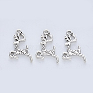 Tibetan Style Alloy Pendants, Cadmium Free & Lead Free, Elk Christmas Reindeer/Stag, Antique Silver, 20x14.5x2mm, Hole: 1.5mm(X-TIBE-R316-078AS-RS)