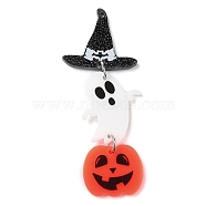 Halloween Theme Acrylic Pendants, with Iron Ring, Hat, Hat, 70x27x2mm, Hole: 1.4mm(MACR-C022-01D)