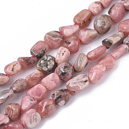 Natural Rhodochrosite Beads Strands, Nuggets, Tumbled Stone, 5~11x5~8x3~6mm, Hole: 0.8mm, about: 52~56pcs/Strand, 15.94 inch(40.5cm)(X-G-S363-064)