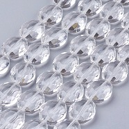 Glass Bead Strands, Crystal Bead Strands, Faceted, Oval, Clear, 20x16x10mm, Hole: 1mm, about 20pcs/strand, 15.7 inch(X-GLAA-S003-20x11mm-14)