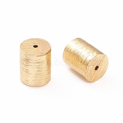 Brass Drawbench Beads, Long-Lasting Plated, Column, Real 18K Gold Plated, 9.5x8x8mm, Hole: 1mm(KK-K241-01G)