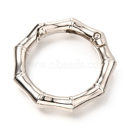 Zinc Alloy Spring Gate Rings, Polygon Ring, Platinum, 37x6mm, Inner Diameter: 25.5mm(X-PALLOY-H111-02A-P)
