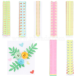 Globleland 126Pcs 7 Bags 7 Style Quilling Paper Strips, Mixed Shape, Mixed Color, 35.1~35.4x1.5~1.9x0.01cm, 18pcs/bag, 1 bag/style(DIY-GL0007-03)