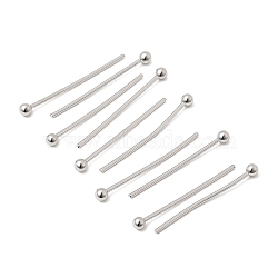 SHEGRACE Brass Ball Head Pins, Cadmium Free & Nickel Free & Lead Free, Real Platinum Plated, 19~21.5x0.7mm, 21 Gauge, Head: 2mm(XGR0086P-28P)